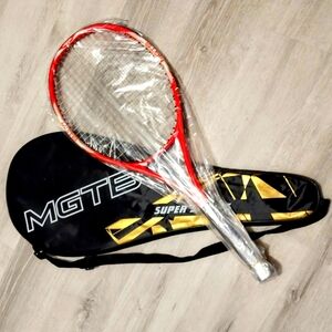 MGTB Beginner Professional Tennis Racket & Black Gold Shoulder Bag With Strap